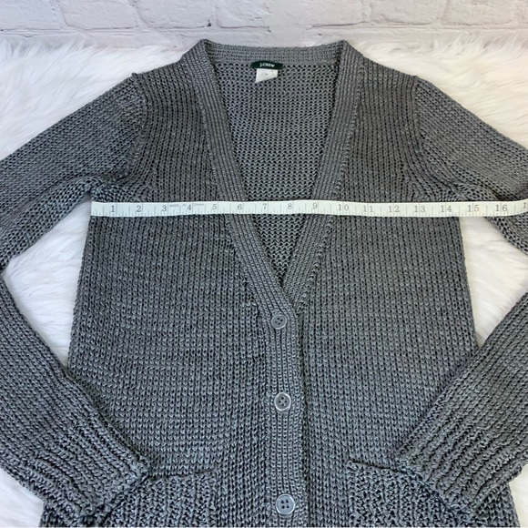 J Crew Silver Metallic Cardigan Sweater Size XS - Picture 5 of 7